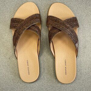 NEW Draper James Alex Women's Size 8M  Brown Slip-On Flat Sandals